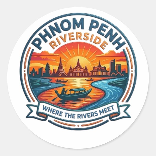 PHNOM PENH CLASSIC ROUND STICKER (Front)