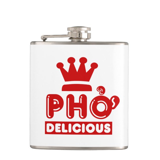 Pho King Delicious Hip Flask (Front)