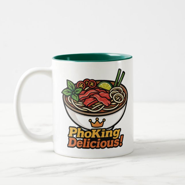 Pho king Delicious! Two-Tone Coffee Mug (Left)