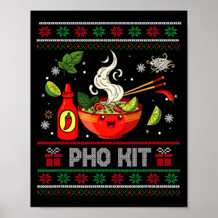 Pho Kit Apparel Ugly Xmas Pajamas Matching Family Poster