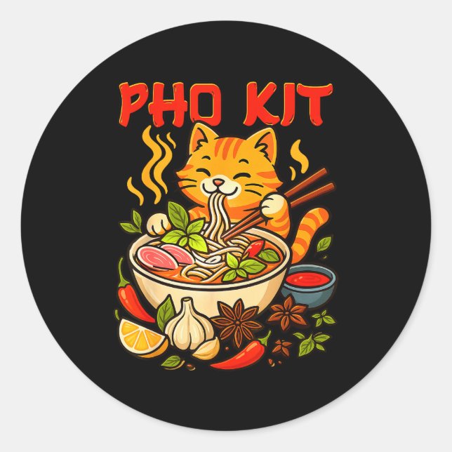 Pho Kit Mariners Cat Funny Meme  Classic Round Sticker (Front)