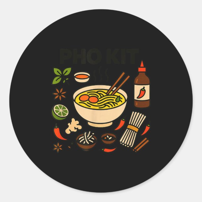 Pho Kit Vietnamese Food  Classic Round Sticker (Front)