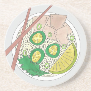 PHO Vietnamese Food Chicken Noodle Soup Chopsticks Coaster