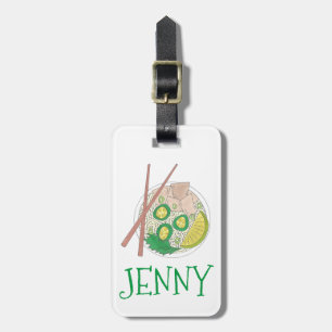 PHO Vietnamese Food Chicken Noodle Soup Chopsticks Luggage Tag