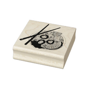 PHO Vietnamese Food Chicken Noodle Soup Chopsticks Rubber Stamp