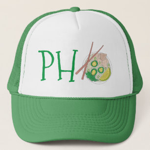 PHO Vietnamese Food Chicken Noodle Soup Chopsticks Trucker Hat