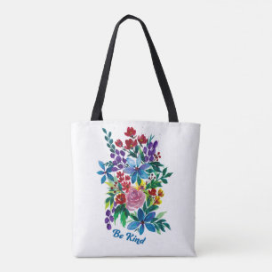 Phoebe "Be Kind" Floral Inspirational Tote