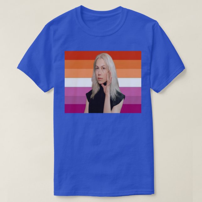 Phoebe Bridgers Lesbian Pride Flag T-Shirt (Design Front)