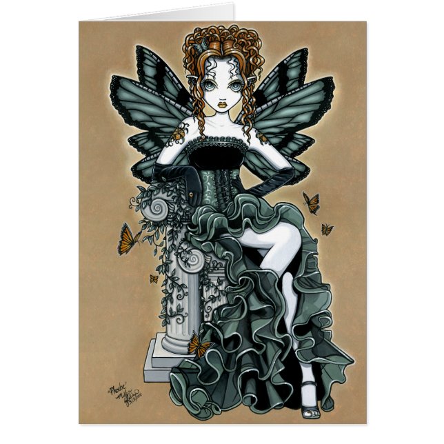 "Phoebe" Gothic Couture Butterfly Fairy Card (Front)