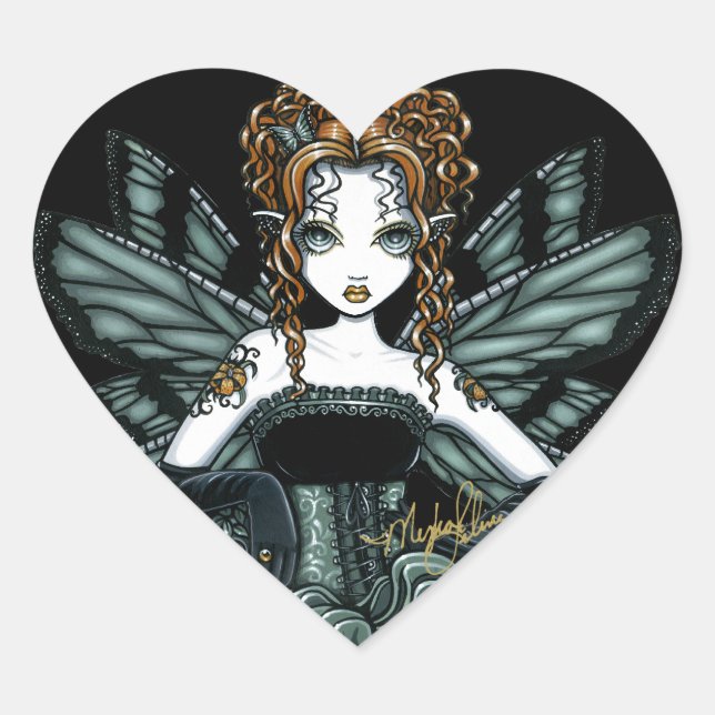 "Phoebe" Gothic Couture Butterfly Fairy Stickers (Front)