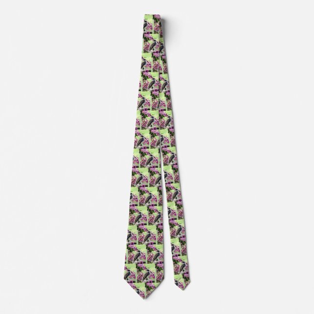 Phoebe in a Redbud Tree Tie (Front)