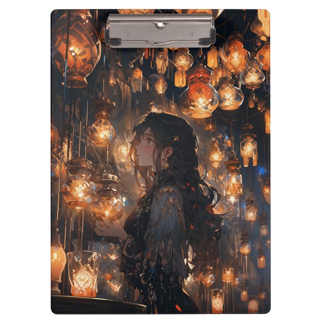 Phoebe in the Hall of Lanterns Clipboard (Front)