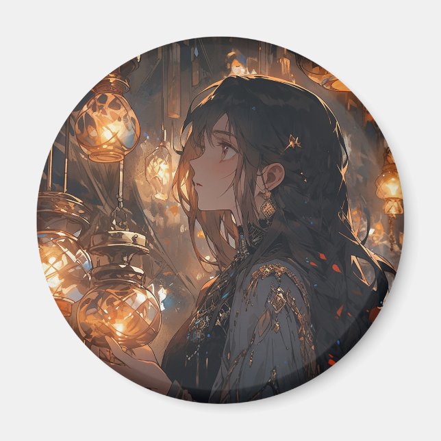 Phoebe in the Hall of Lanterns Magnet (Front)