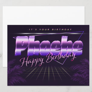 Phoebe Name Vorname lila retro Karte Geburtstag Card
