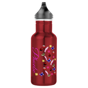 Phoebe, Name, With Bunnies And Parrots, 532 Ml Water Bottle