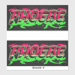 Phoebe Vorname Name Graffiti Aufkleber Sticker