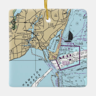 Phoebus VA Chart Ceramic Ornament