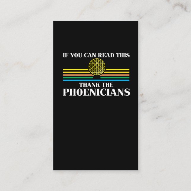 Phoenicia History Teacher Thank the Phoenicians Business Card (Front)