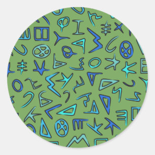 Phoenician alphabet classic round sticker