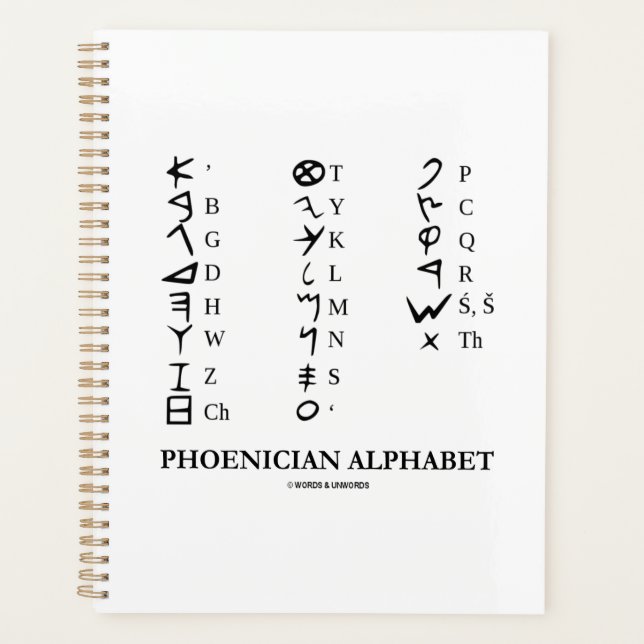 Phoenician Alphabet Linguistics Cryptography Planner (Front)