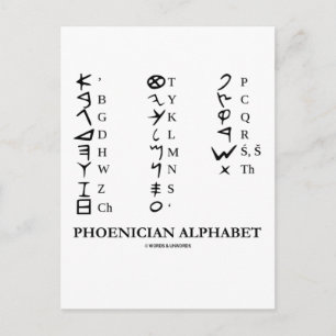 Phoenician Alphabet (Linguistics Cryptography) Postcard