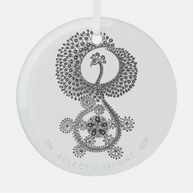 Phoenix 10 Year Glass Tree Decoration (Front)