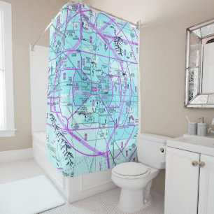 Phoenix Airport Flyway Chart Shower Curtain