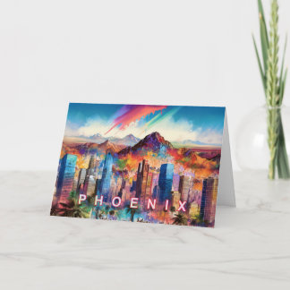 Phoenix Arizona Abstract Skyline Card