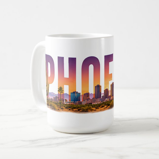 Phoenix Arizona cactus landscape Coffee Mug (Front Left)