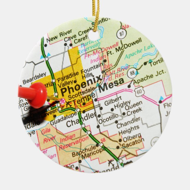 Phoenix, Arizona Ceramic Tree Decoration (Front)
