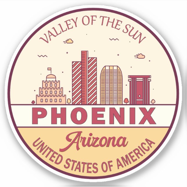 Phoenix Arizona City Skyline Emblem (Front)