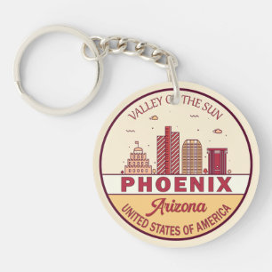 Phoenix Arizona City Skyline Emblem Key Ring