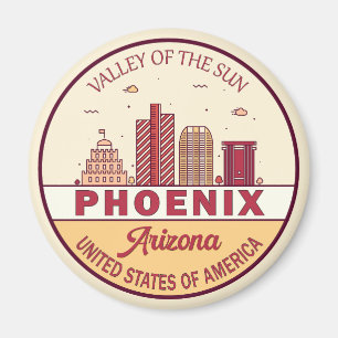Phoenix Arizona City Skyline Emblem Magnet