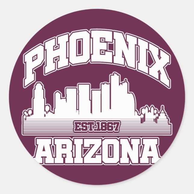 Phoenix,Arizona Classic Round Sticker (Front)