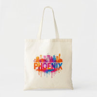 Phoenix Arizona Colourful Skyline Watercolor Splas