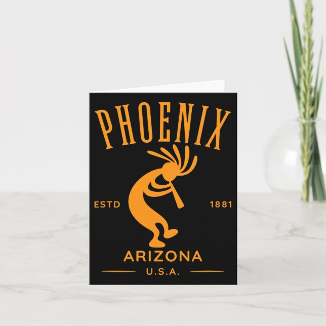 Phoenix Arizona Dancing Kokopelli Design  Card (Front)