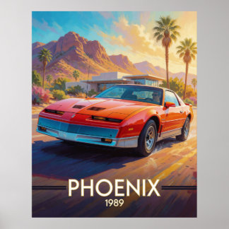 Phoenix Arizona Desert Road Performance 1989 Poster