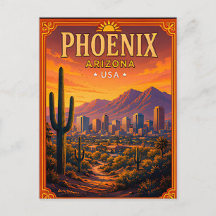 🌵 Phoenix Arizona Desert Vacation Memory Postcard