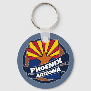 Phoenix Arizona flag burst keychain