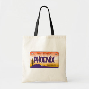 Phoenix Arizona flag license plate tote bag