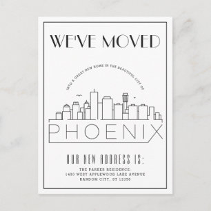 Phoenix, Arizona Modern Deco Change of Address Announcement Postcard