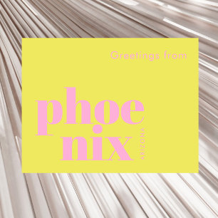 Phoenix Arizona modern pink red  Postcard