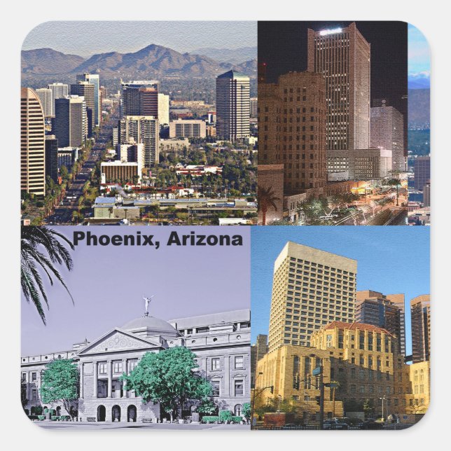 Phoenix Arizona Montage Square Sticker (Front)