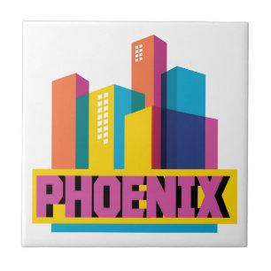 Phoenix, Arizona   Neon Skyline Tile