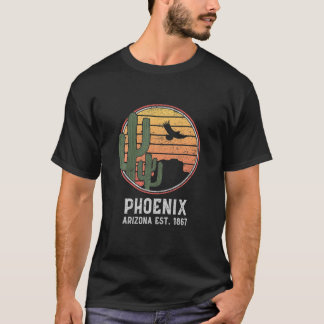 Phoenix Arizona Retro Cactus And Sun T-Shirt