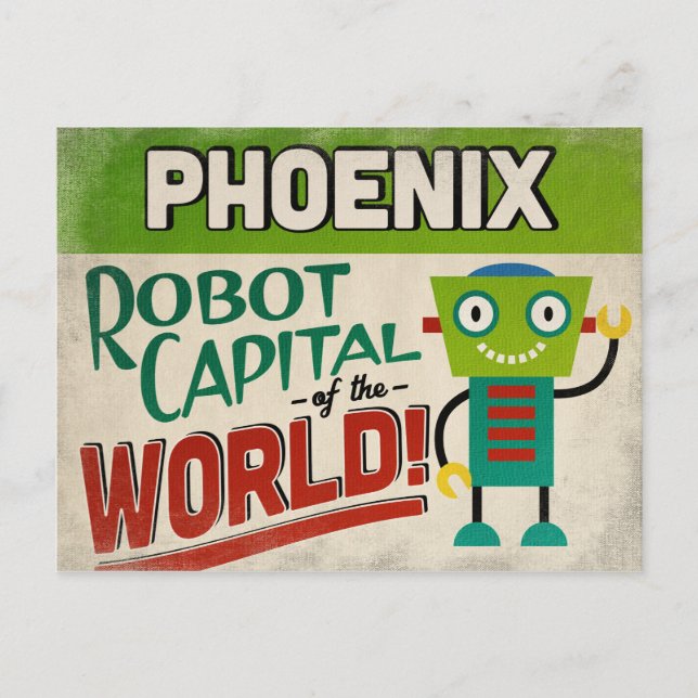 Phoenix Arizona Robot - Funny Vintage Postcard (Front)