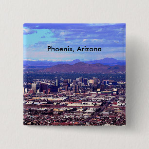 Phoenix Arizona Skyline in Daytime 15 Cm Square Badge