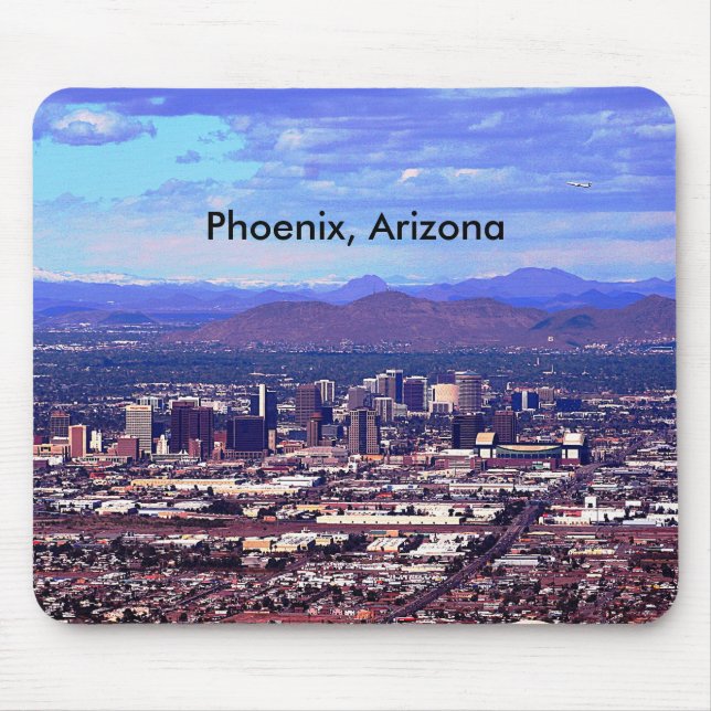 Phoenix Arizona Skyline in Daytime Mouse Mat (Front)
