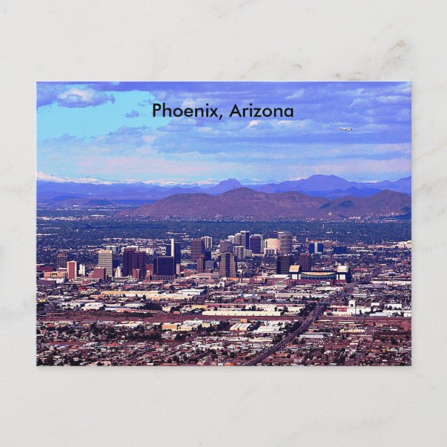 Phoenix Arizona Skyline in Daytime Postcard (Front)
