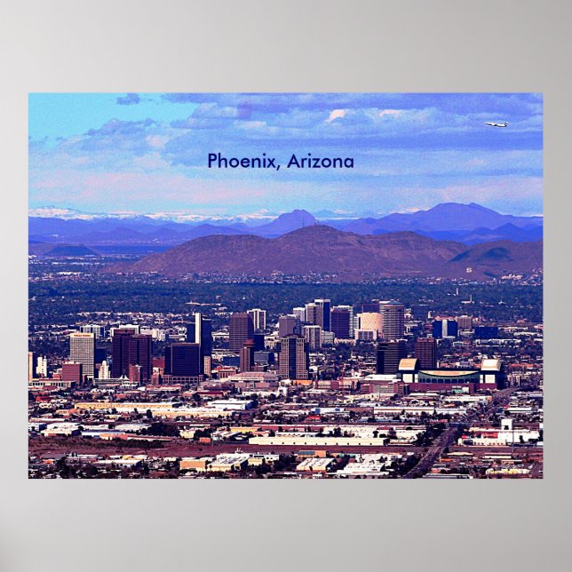 Phoenix Arizona Skyline in Daytime Poster (Front)